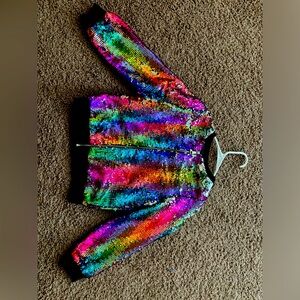 JoJo siwa flip sequin bomber jacket rainbow